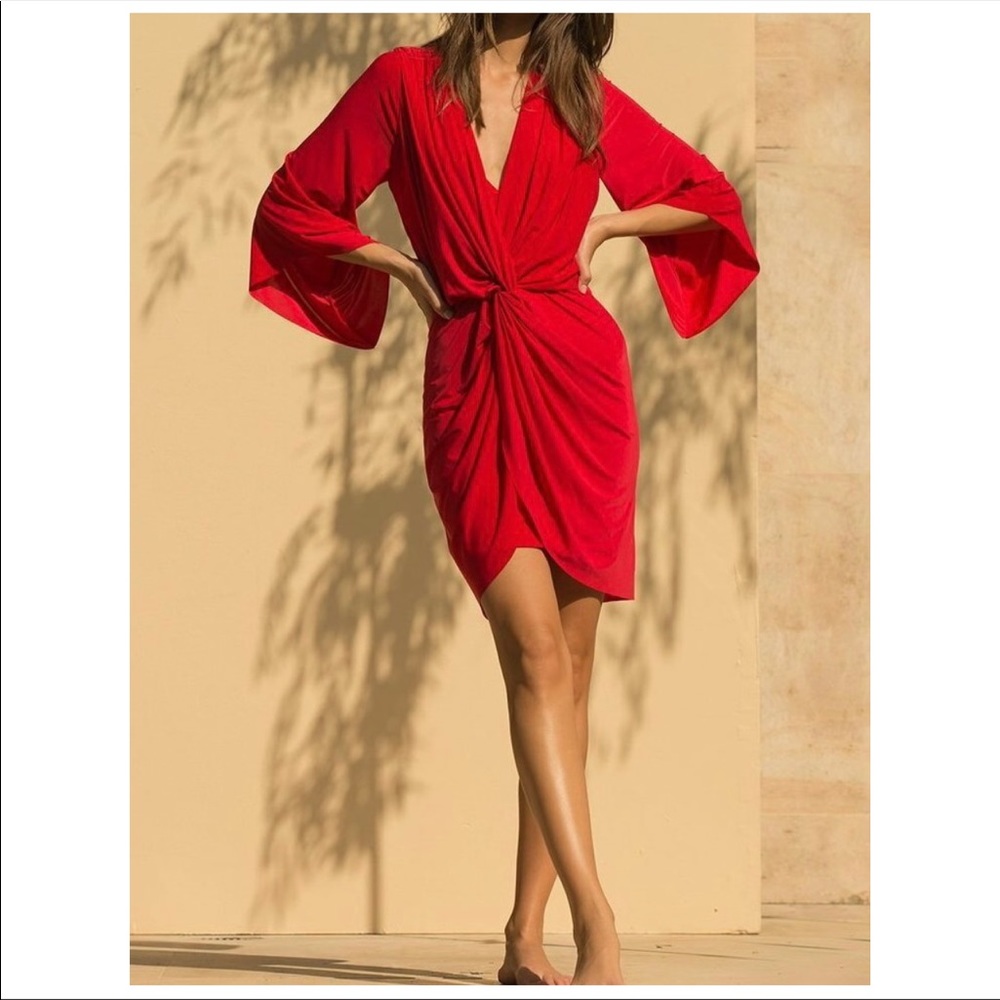 MISA Teget Dress in Red Size Small